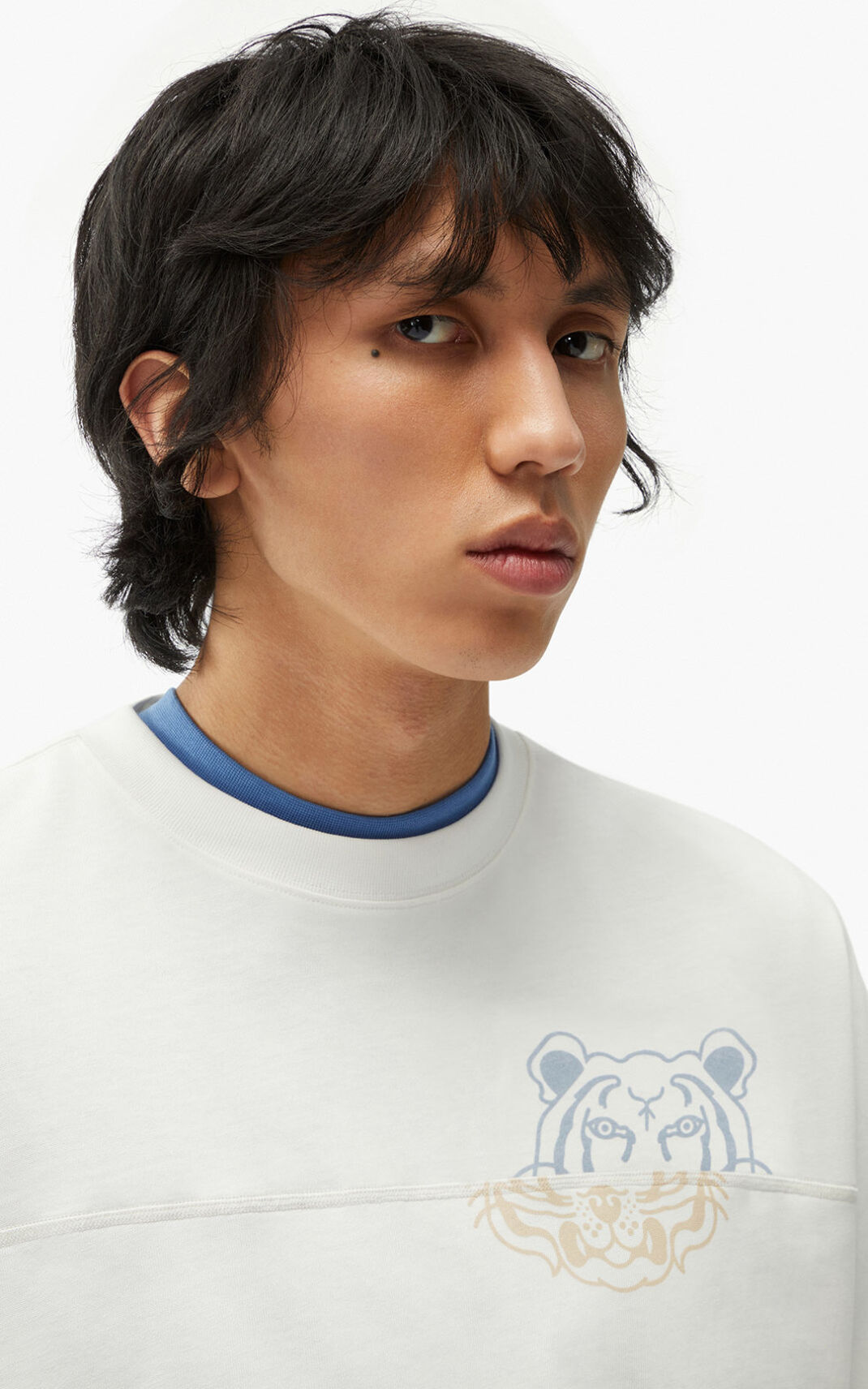 Kenzo K Tiger oversized Camisetas Hombre Blancas | 1708652-MQ